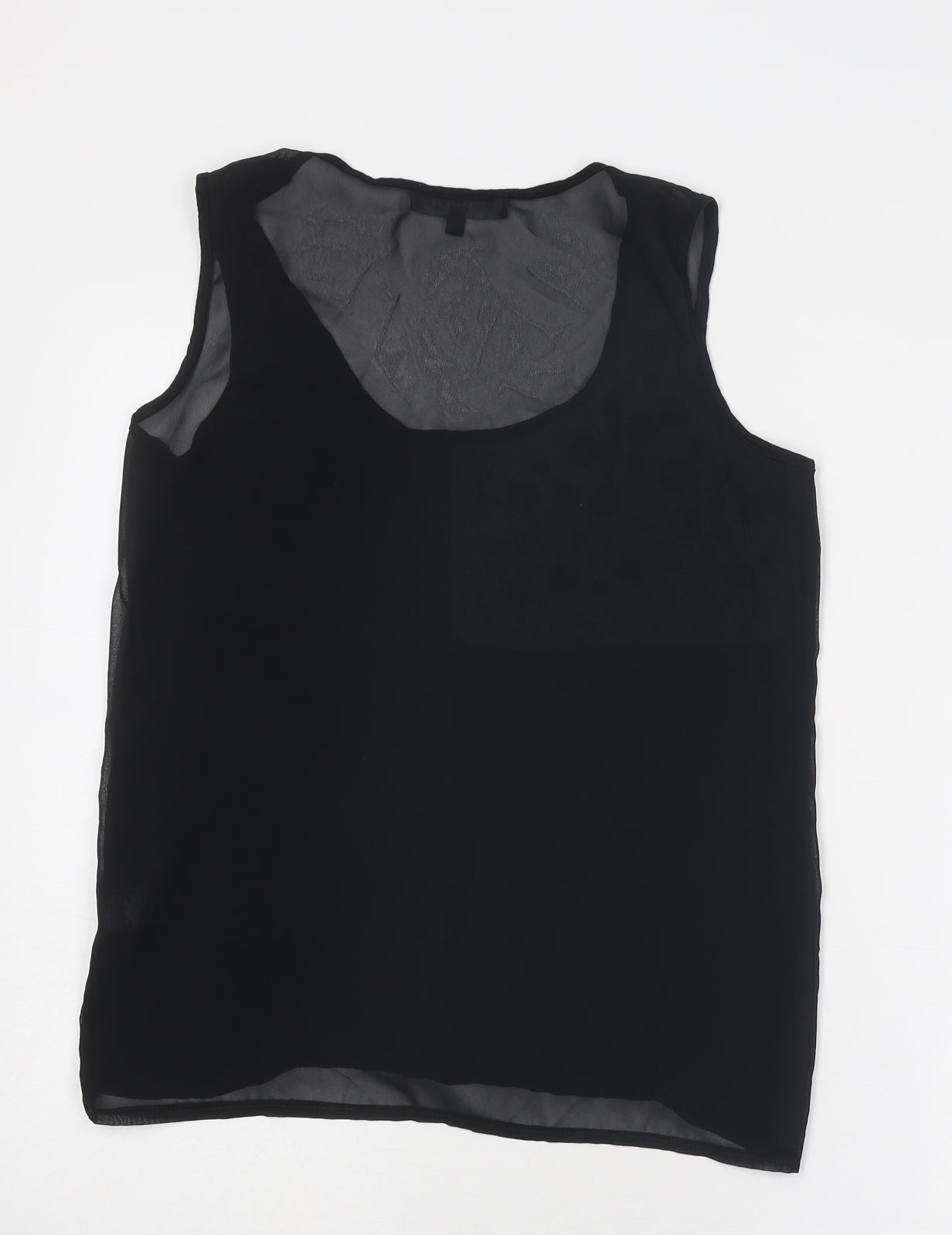Limited Collection Womens Black Polyester Basic Tank Size 10 Round Neck