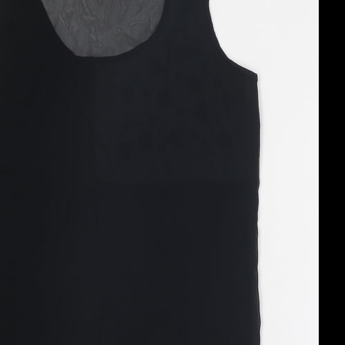 Limited Collection Womens Black Polyester Basic Tank Size 10 Round Neck