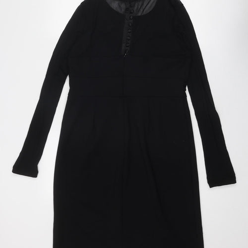 Grace Womens Black Nylon A-Line Size XL Round Neck Zip