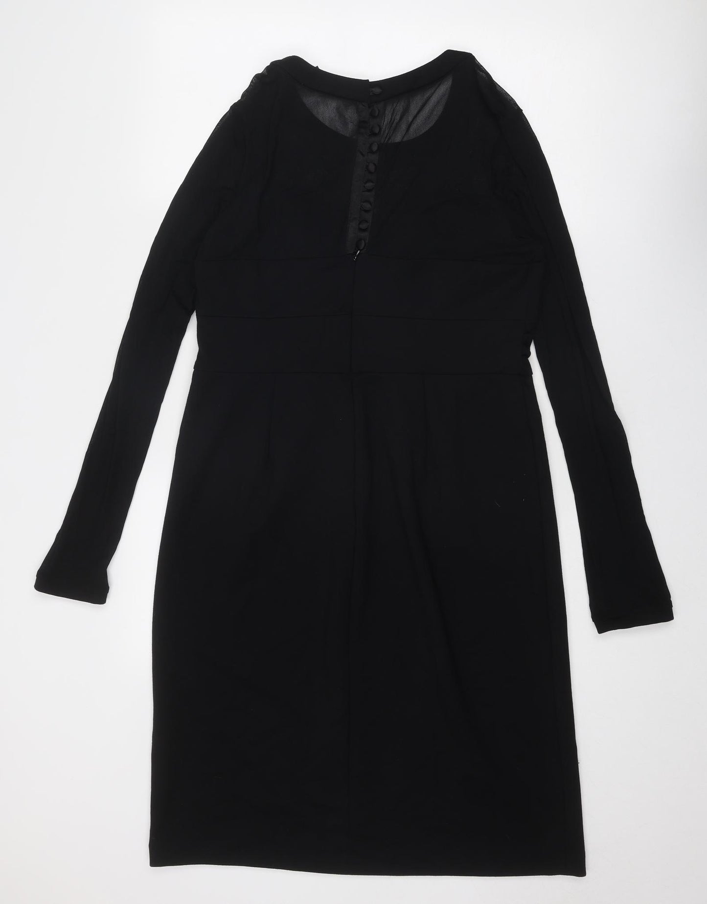Grace Womens Black Nylon A-Line Size XL Round Neck Zip