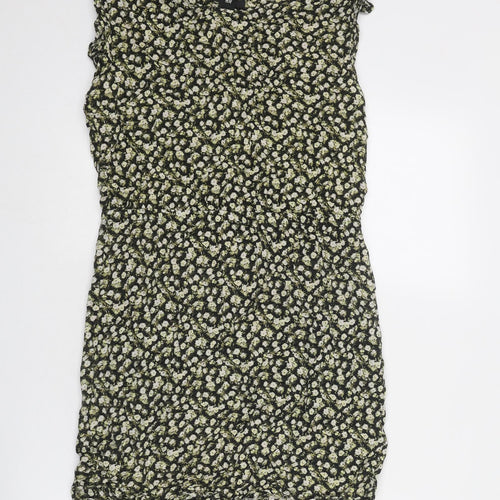 H&M Womens Multicoloured Floral Viscose A-Line Size 12 Round Neck Pullover