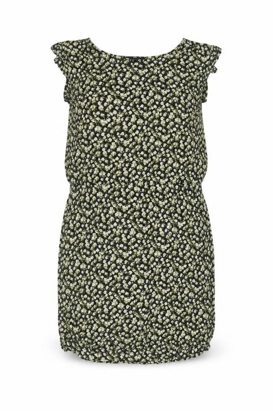 Front view of H&M women’s multicoloured floral viscose a-line, size UK 12, round neck pullover