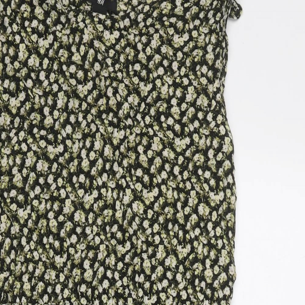 H&M Womens Multicoloured Floral Viscose A-Line Size 12 Round Neck Pullover