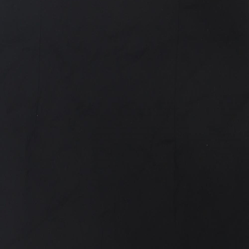 Zara Womens Black Polyester A-Line Skirt Size L Zip