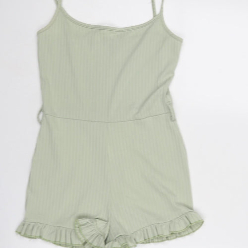 Pink Vanilla Womens Green Polyester Playsuit One-Piece Size 10 Pullover