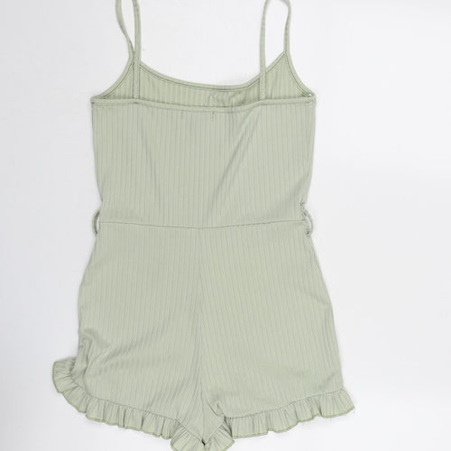 Pink Vanilla Womens Green Polyester Playsuit One-Piece Size 10 Pullover