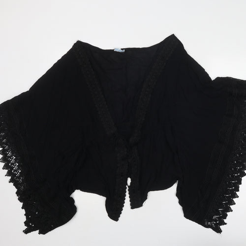 Blue Vanilla Womens Black Polyester Cover Up One Size