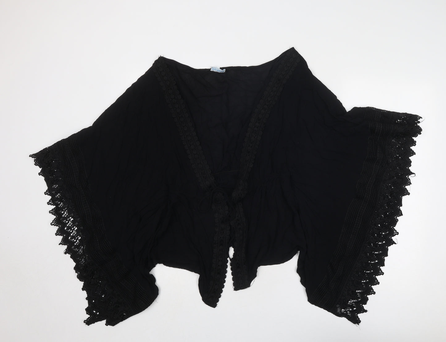 Blue Vanilla Womens Black Polyester Cover Up One Size