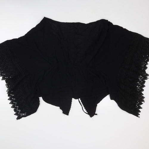 Blue Vanilla Womens Black Polyester Cover Up One Size
