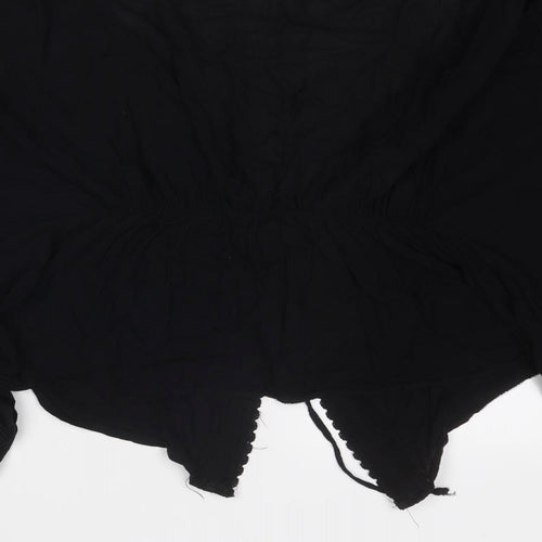 Blue Vanilla Womens Black Polyester Cover Up One Size