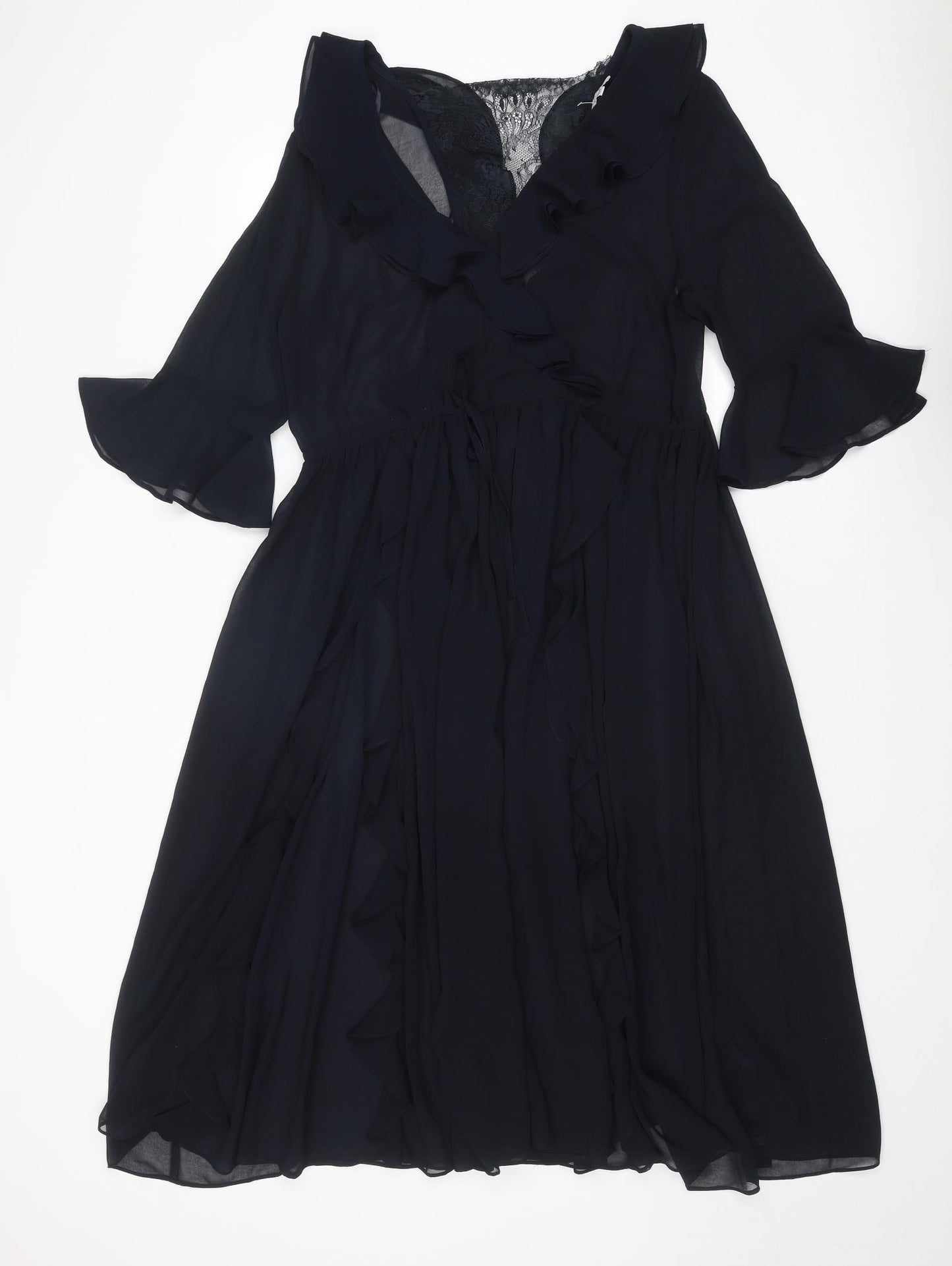 Studio by Preen Womens Blue Floral Polyester Trapeze & Swing Size 12 V-Neck Pullover