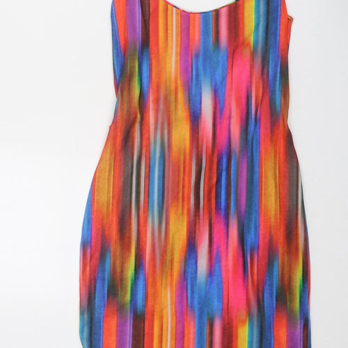 Boohoo Womens Multicoloured Geometric Polyester Bodycon Size 12 Round Neck Pullover