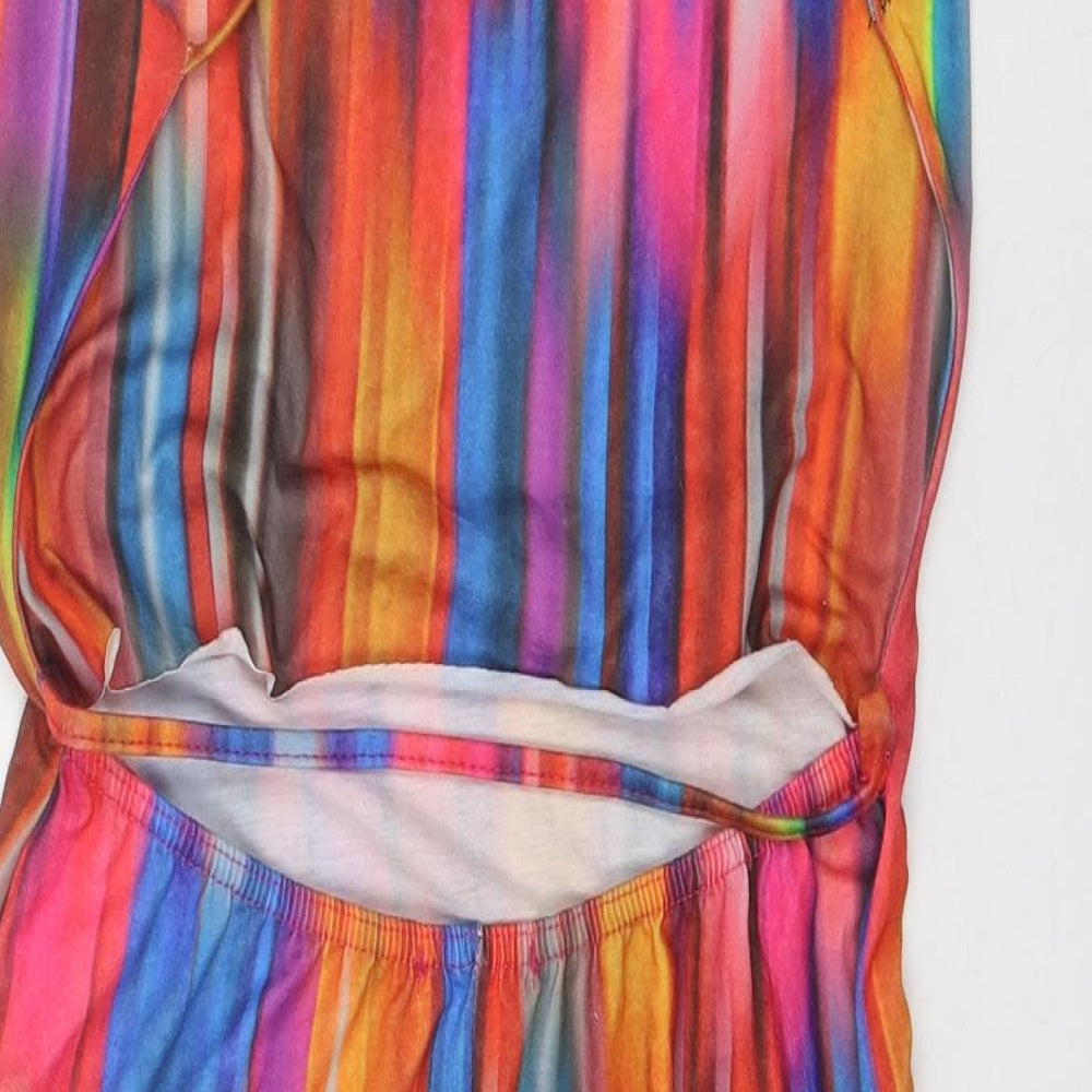 Boohoo Womens Multicoloured Geometric Polyester Bodycon Size 12 Round Neck Pullover