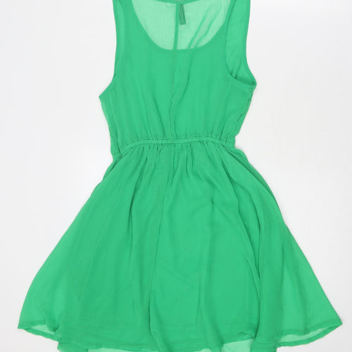 Divided by H&M Womens Green Polyester Fit & Flare Size 10 Round Neck Pullover