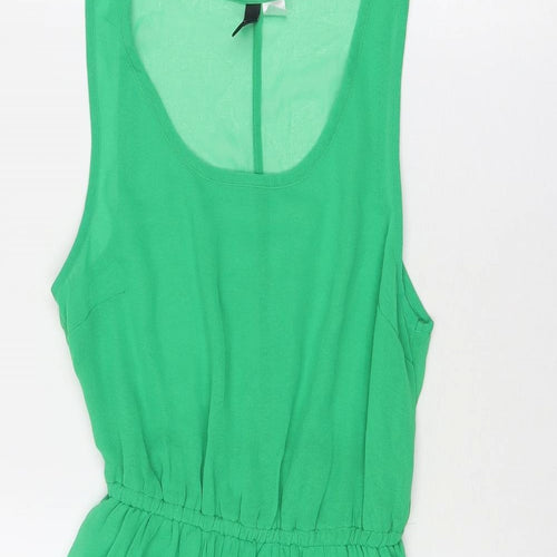 Divided by H&M Womens Green Polyester Fit & Flare Size 10 Round Neck Pullover