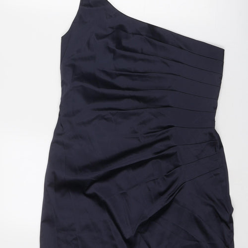 Rise Womens Blue Polyester A-Line Size 16 One Shoulder Zip