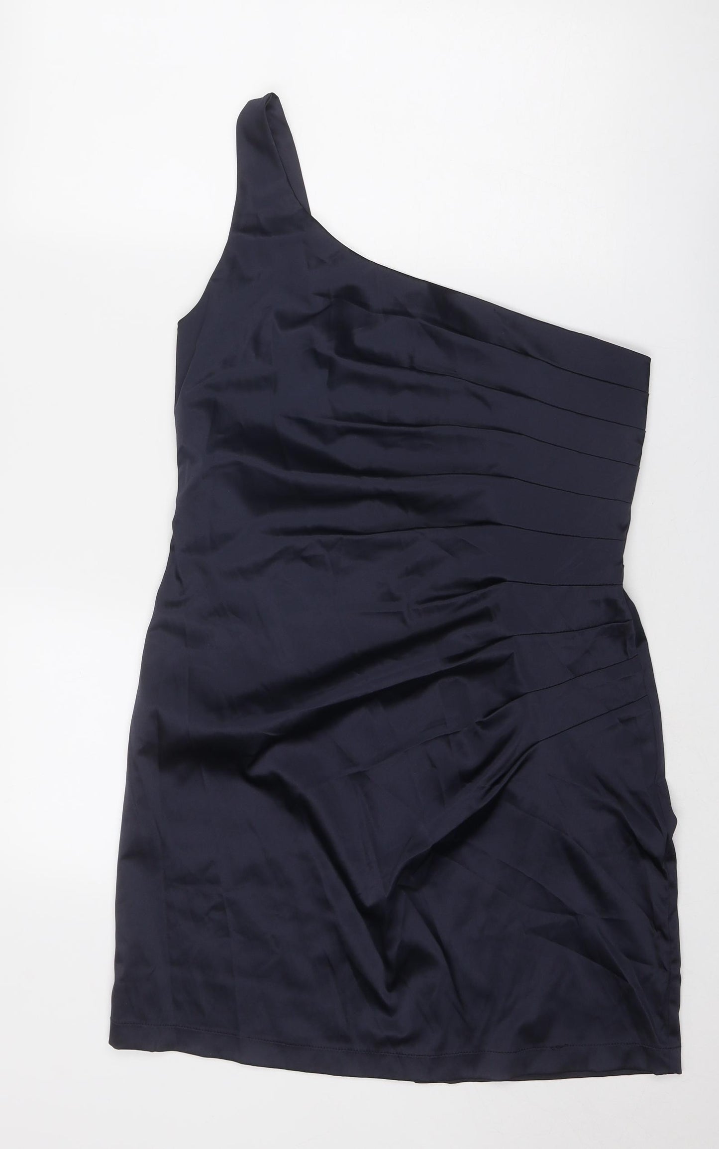 Rise Womens Blue Polyester A-Line Size 16 One Shoulder Zip