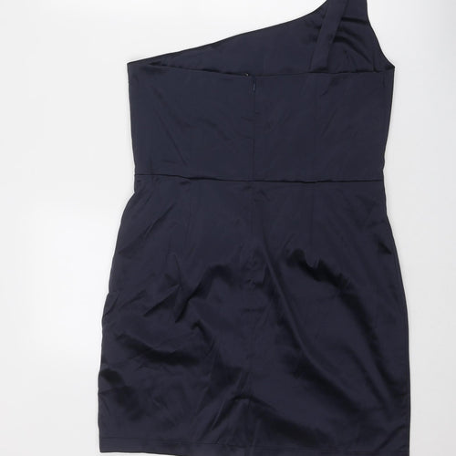 Rise Womens Blue Polyester A-Line Size 16 One Shoulder Zip