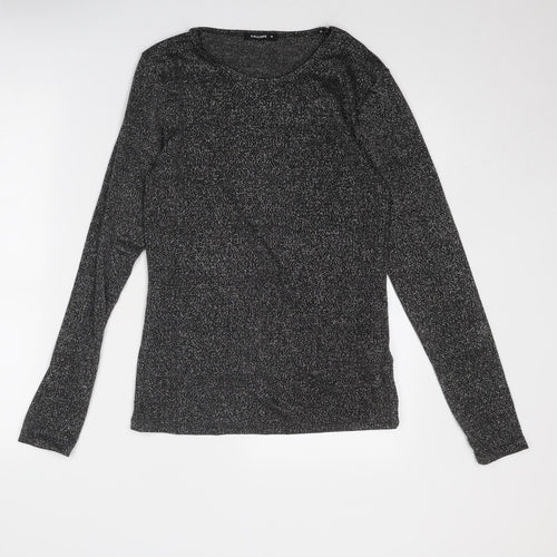 Calliope Womens Black Polyester Basic T-Shirt Size M Round Neck