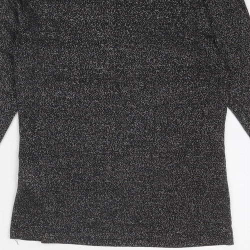Calliope Womens Black Polyester Basic T-Shirt Size M Round Neck