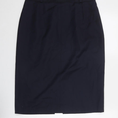 Hammer Womens Blue Polyester A-Line Skirt Size 34 in Zip