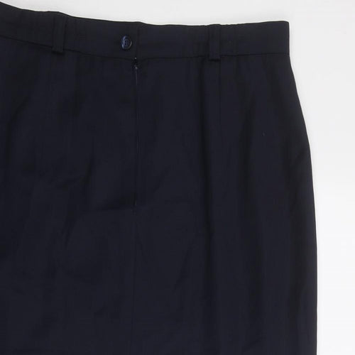 Hammer Womens Blue Polyester A-Line Skirt Size 34 in Zip