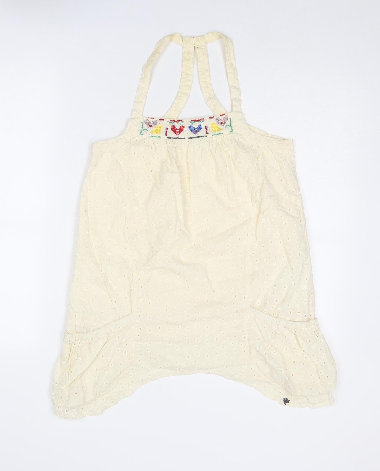 Nümph Womens Ivory Cotton Camisole Tank Size 8 Square Neck - Heart