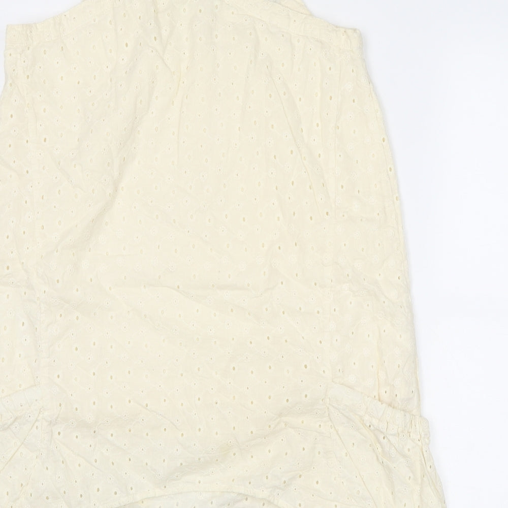 Nümph Womens Ivory Cotton Camisole Tank Size 8 Square Neck - Heart