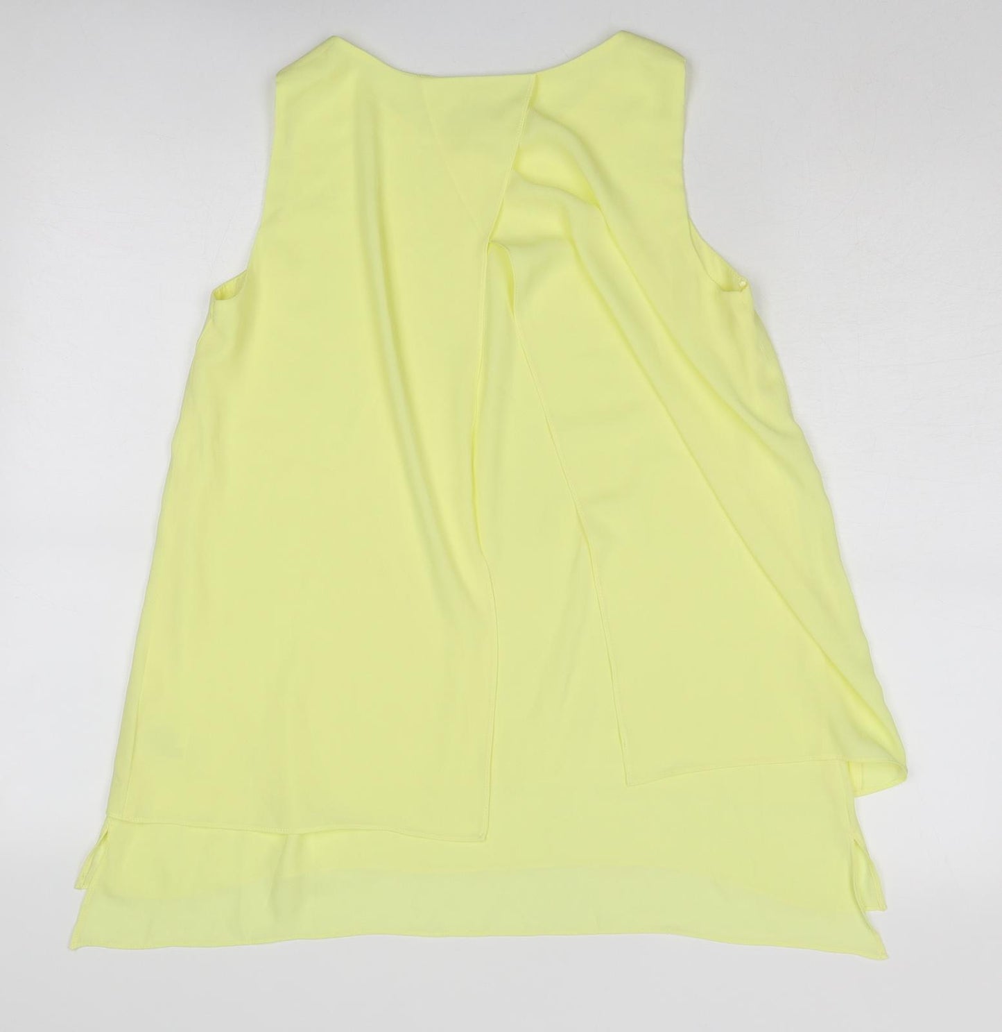 Roman Womens Yellow Polyester Basic Blouse Size 10 Round Neck