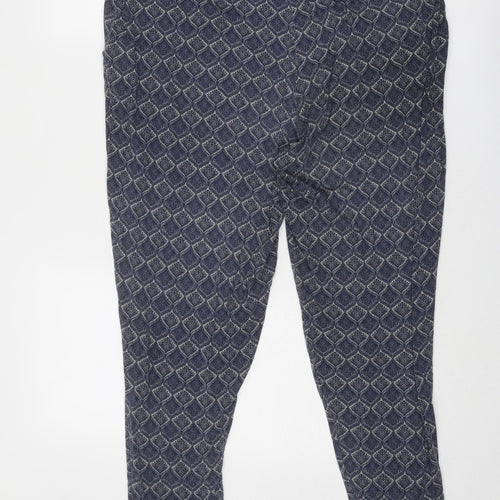 NEXT Womens Blue Geometric Viscose Harem Trousers Size 18 Regular