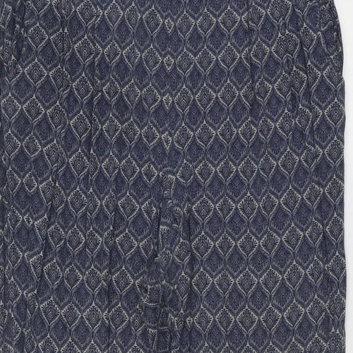 NEXT Womens Blue Geometric Viscose Harem Trousers Size 18 Regular