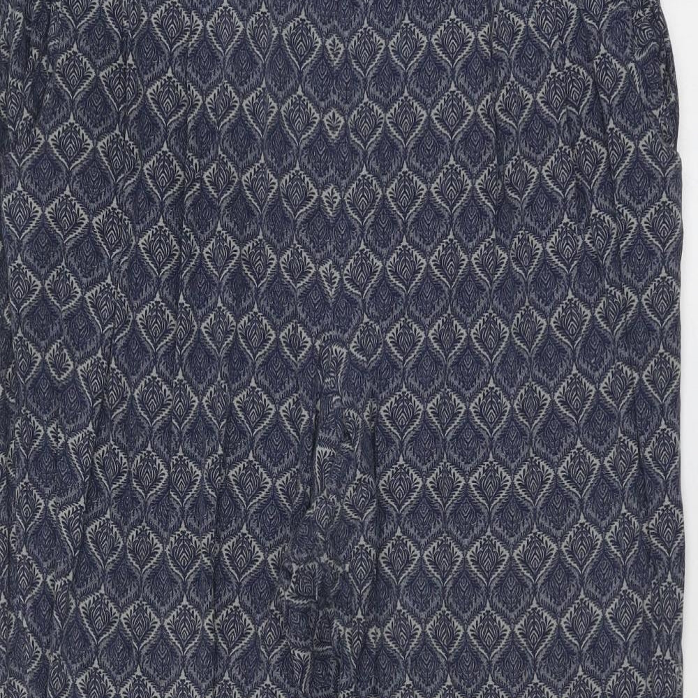 NEXT Womens Blue Geometric Viscose Harem Trousers Size 18 Regular