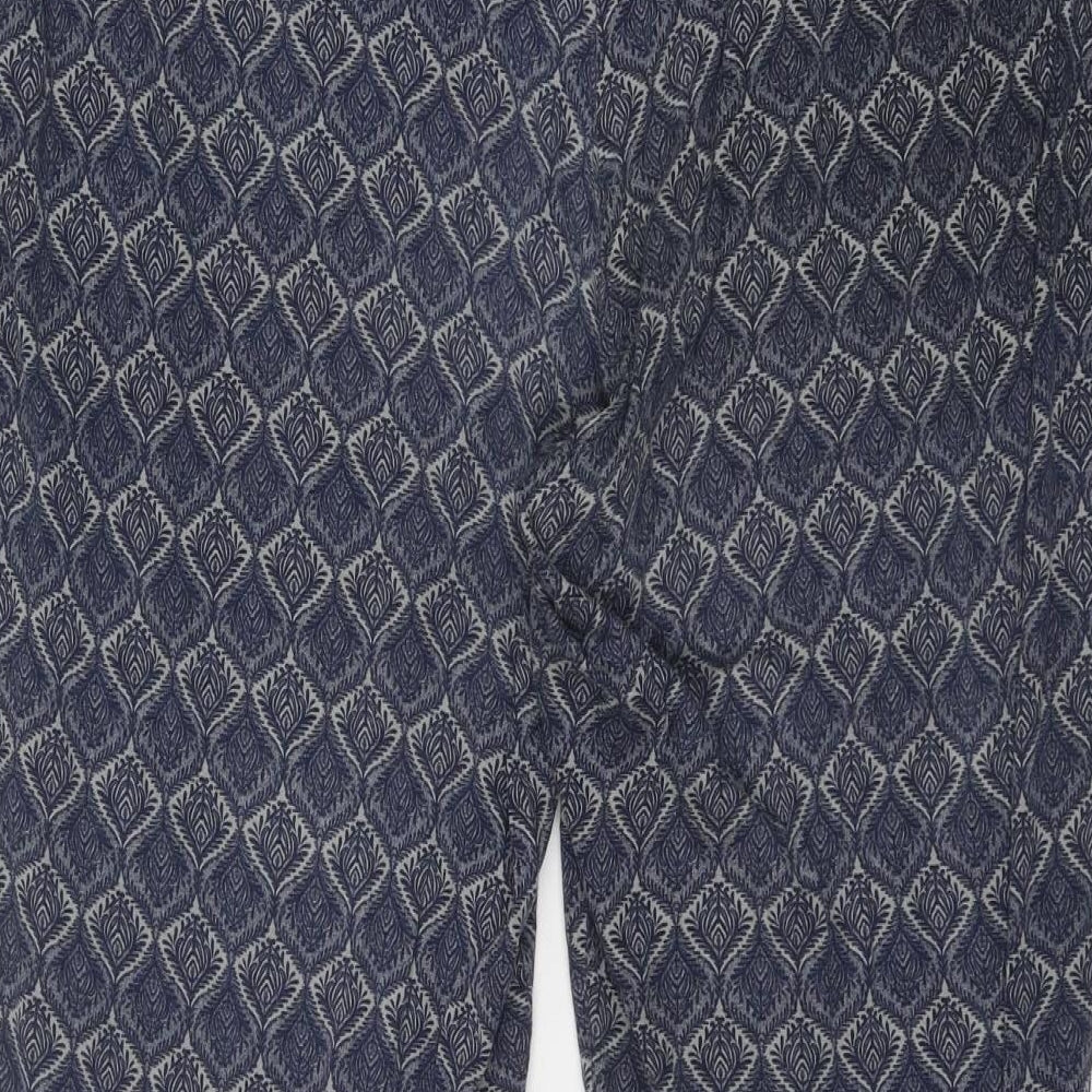 NEXT Womens Blue Geometric Viscose Harem Trousers Size 18 Regular