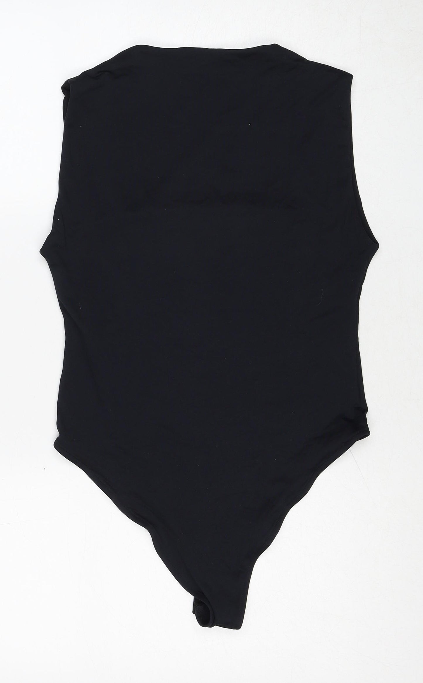 Zara Womens Black Polyester Bodysuit One-Piece Size L Snap