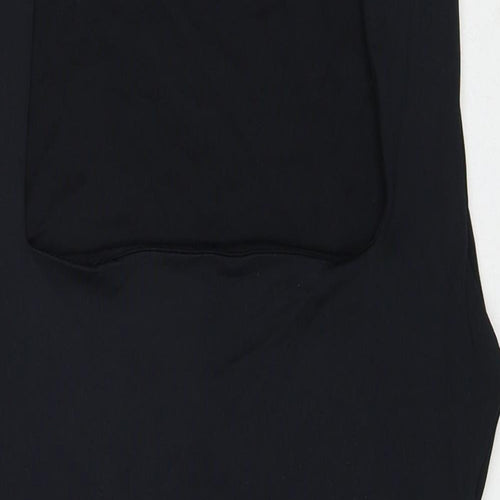 Zara Womens Black Polyester Bodysuit One-Piece Size L Snap