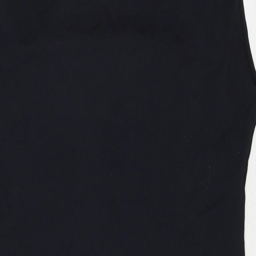 Zara Womens Black Polyester Bodysuit One-Piece Size L Snap