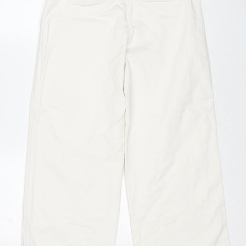Gap Womens White Cotton Wide-Leg Jeans Size 6 Regular Zip