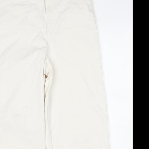 Gap Womens White Cotton Wide-Leg Jeans Size 6 Regular Zip