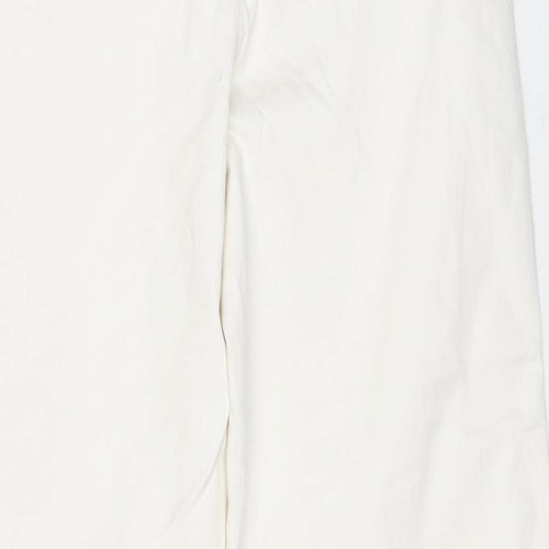 Gap Womens White Cotton Wide-Leg Jeans Size 6 Regular Zip