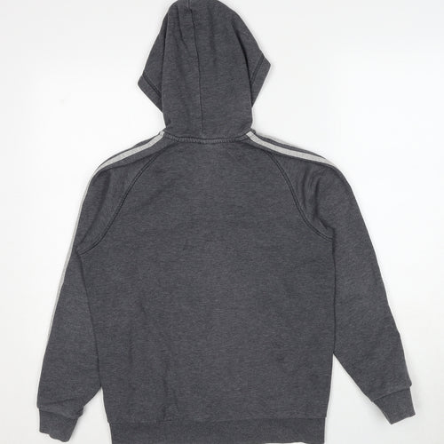 adidas Boys Grey Cotton Pullover Hoodie Size 13-14 Years Zip