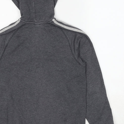 adidas Boys Grey Cotton Pullover Hoodie Size 13-14 Years Zip