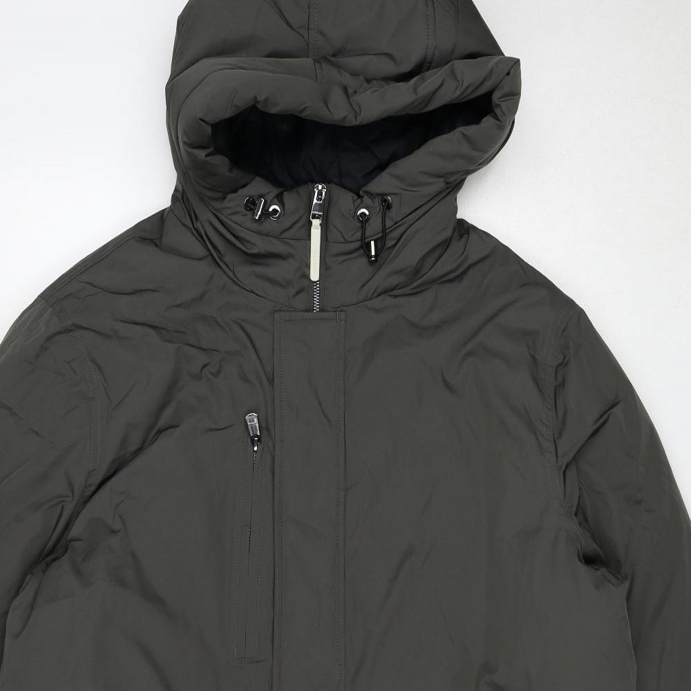 Autograph Mens Green Parka Coat Size XL Zip