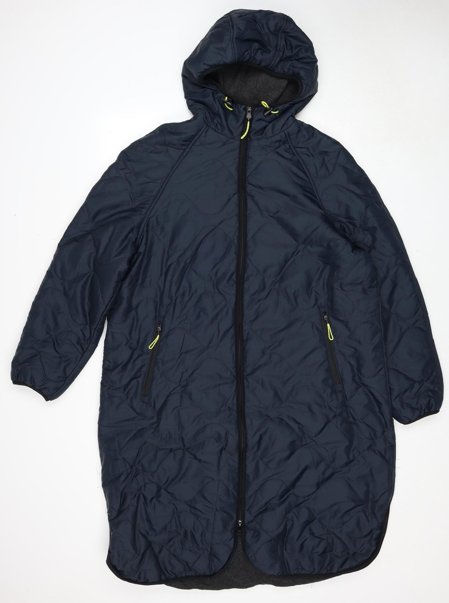 GOODMOVE Womens Blue Quilted Coat Size 16 Zip