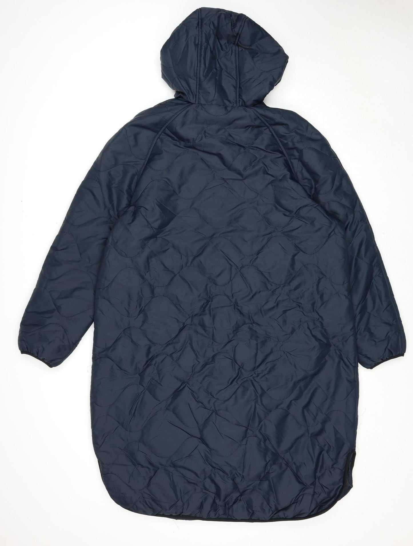 GOODMOVE Womens Blue Quilted Coat Size 16 Zip