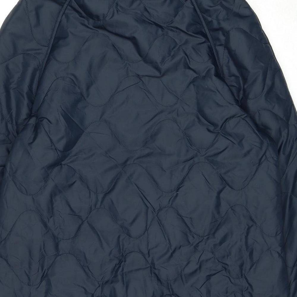 GOODMOVE Womens Blue Quilted Coat Size 16 Zip