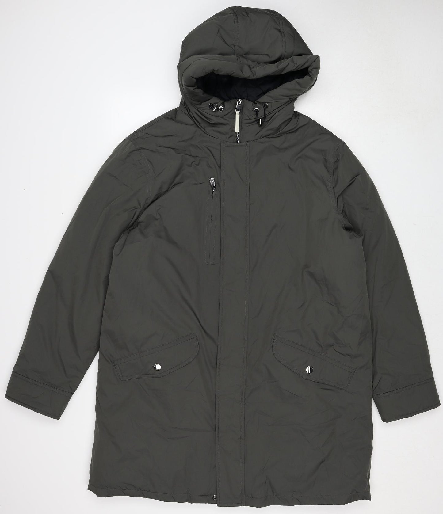 Autograph Mens Grey Parka Coat Size 2XL Zip