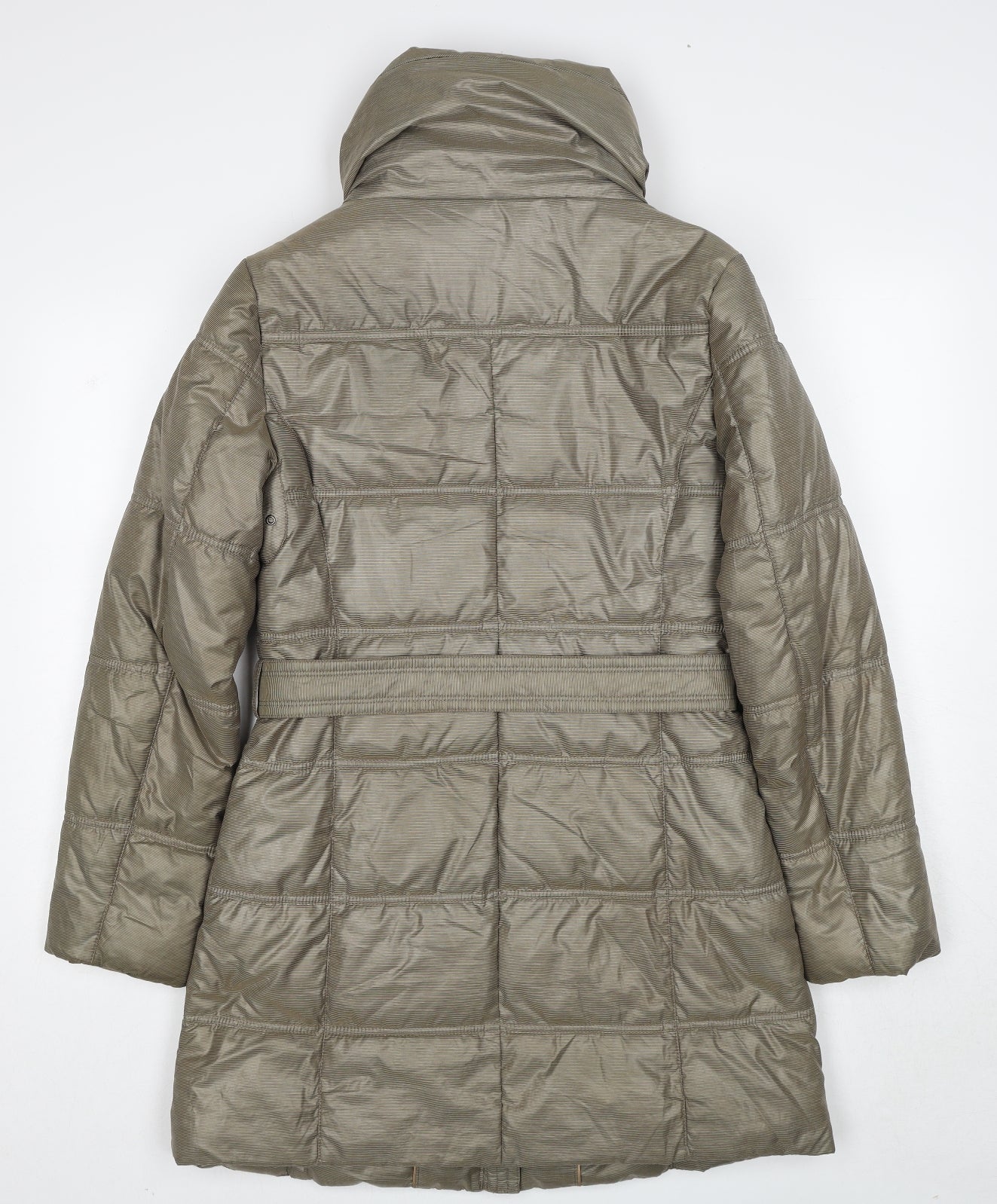 Edina Ronay Womens Beige Quilted Coat Size 10 Zip