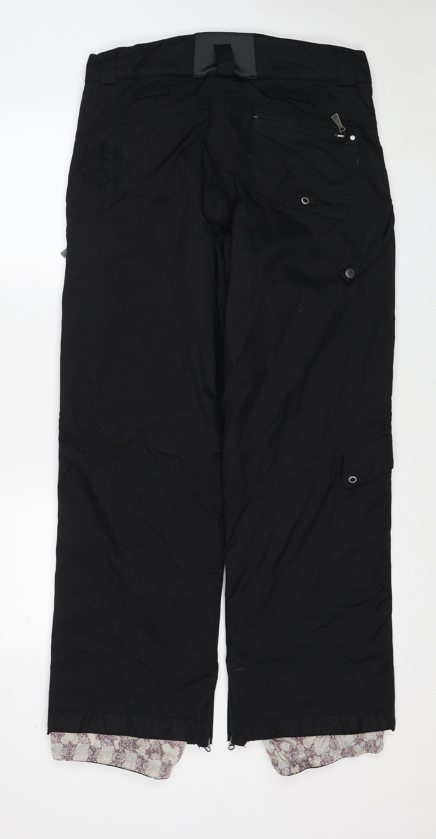Groovestar Womens Black Nylon Snow Pants Trousers Size 10 Regular Zip