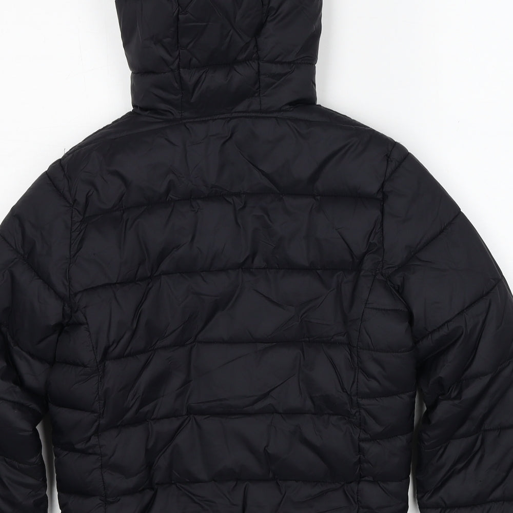 River Island Boys Black Quilted Jacket Size 12 Years Zip