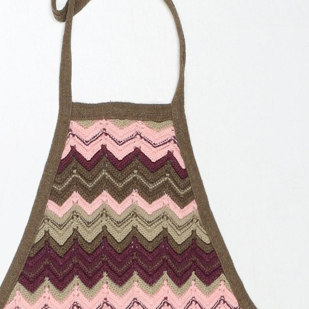 O'Neill Womens Brown Geometric Acrylic Basic Tank Size M Halter